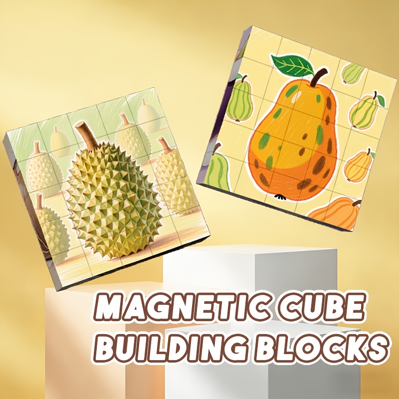 Fruit Magnetic Cube Building Blocks, 25pcs Set